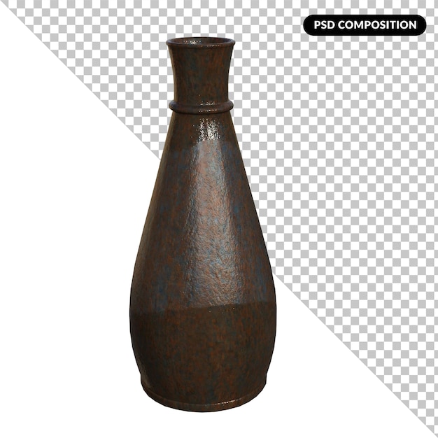 PSD pottery vessels vase isolated 3d