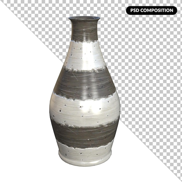 Pottery vessels vase isolated 3d