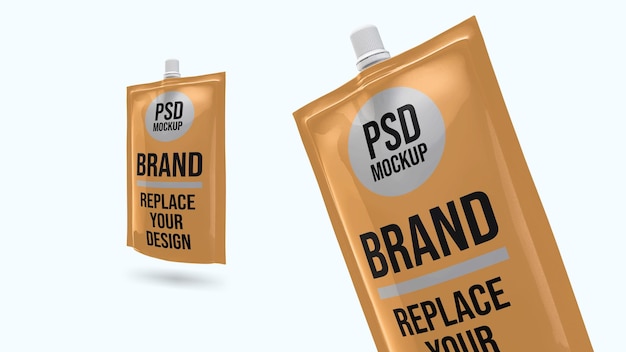 Pouch 3d rendering mockup design