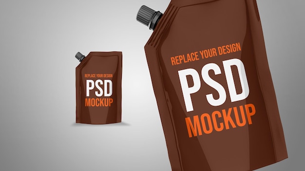 PSD pouch 3d rendering mockup design
