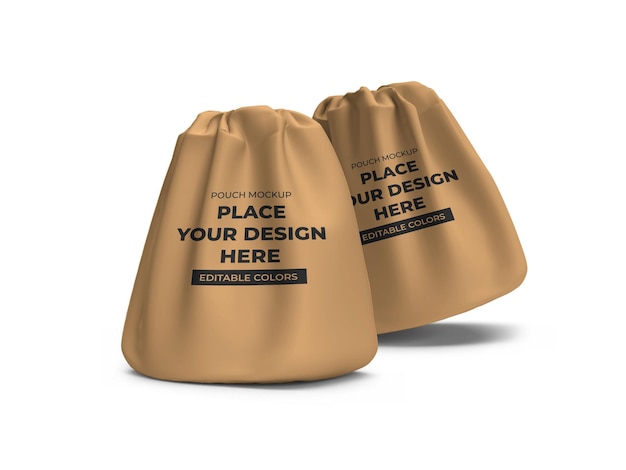 Pouch Bag Mockup Template Isolated PSD