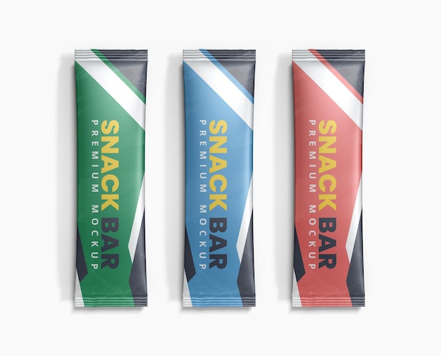 PSD Мешочек для макета упаковки energy snack bar