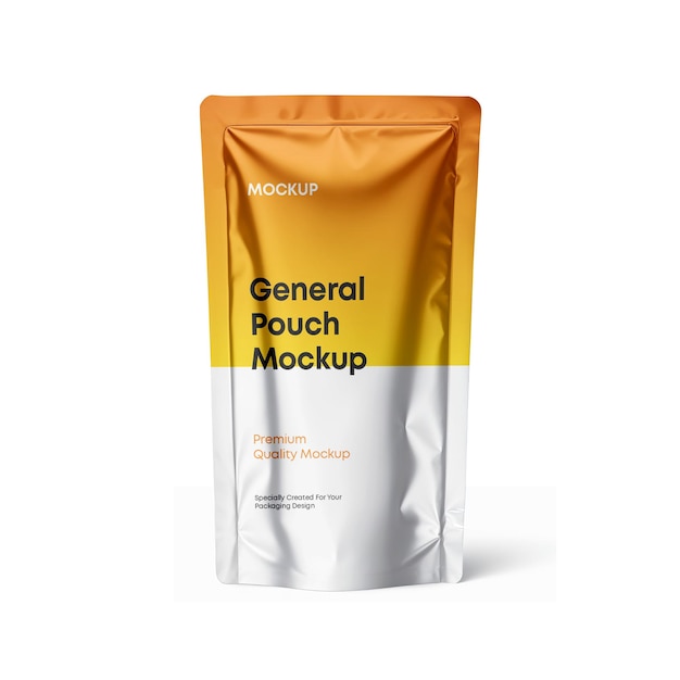 pouch mockup metallic
