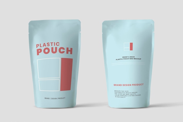 Pouch mockup psd tegen witte achtergrond