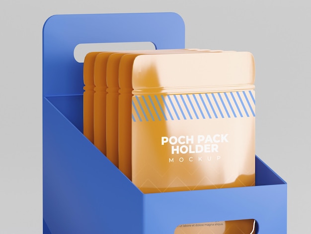 Pouch pack holder mockup