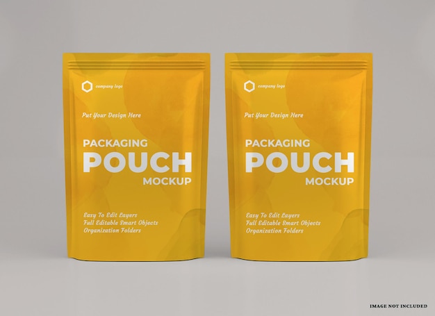 Pouch package mockup design isolated