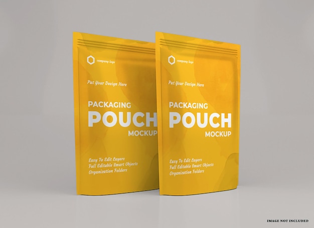 Pouch package mockup design isolated