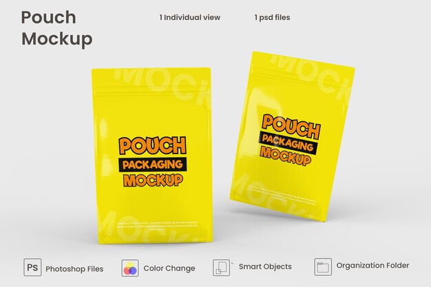 Pouch packaging mockup design