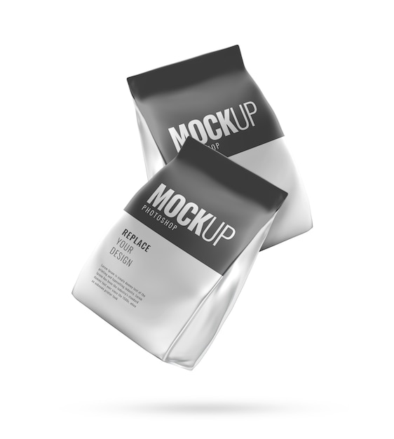 Pouch product pack realistic mockup