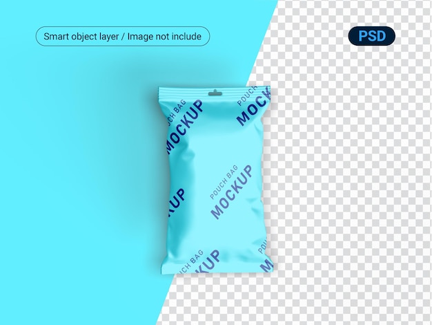 Pouch snack realistic mockup top view
