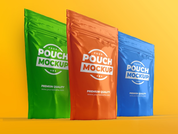 Pouch snack sachet bag packaging mock-up