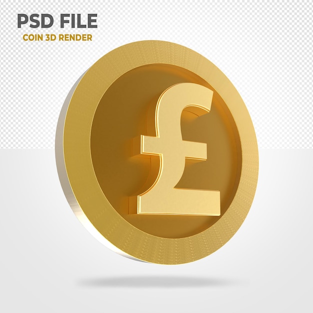 PSD pound 3d gold coin