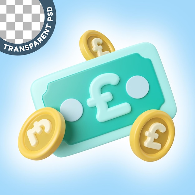PSD pound money 3d illustration icon
