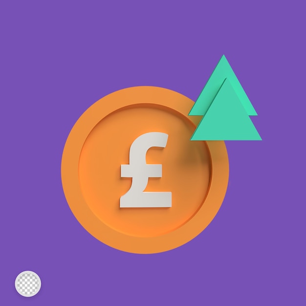 Pound price going up 3d render illustration