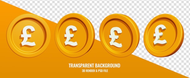 Pounds sterling icon with 3d render