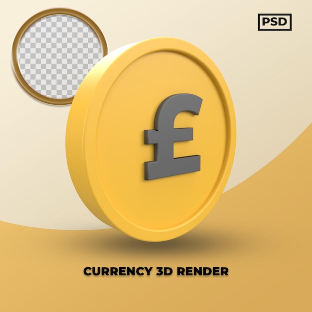 英ポンド通貨の3dレンダリング