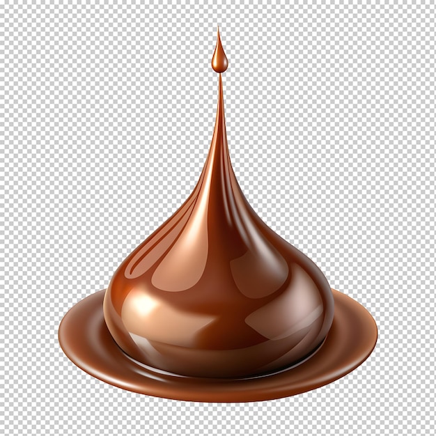 Pouring chocolate PNG dripping from top isolated on a white and transparent background