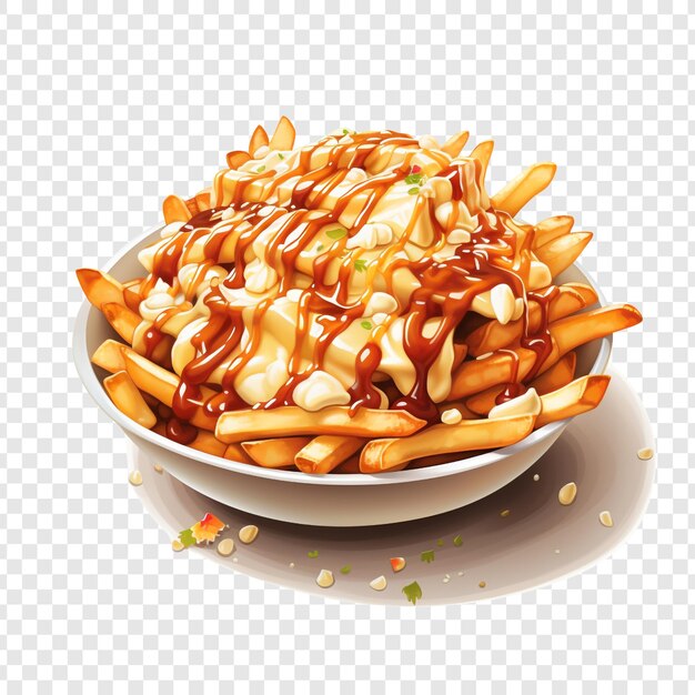 Poutine Izolowane Na Przezroczystym Tle