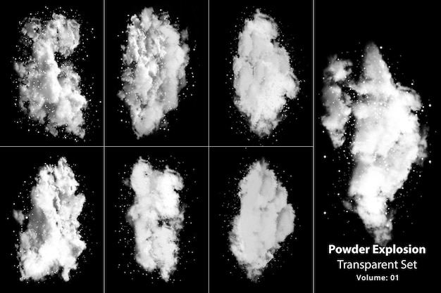 Set trasparente di fumo di esplosione di polvere