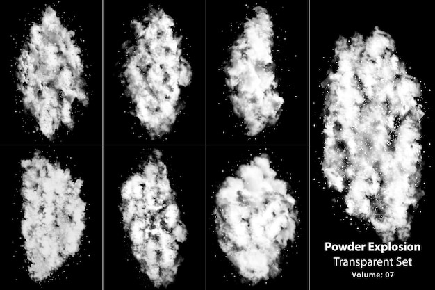 Set trasparente di fumo di esplosione di polvere