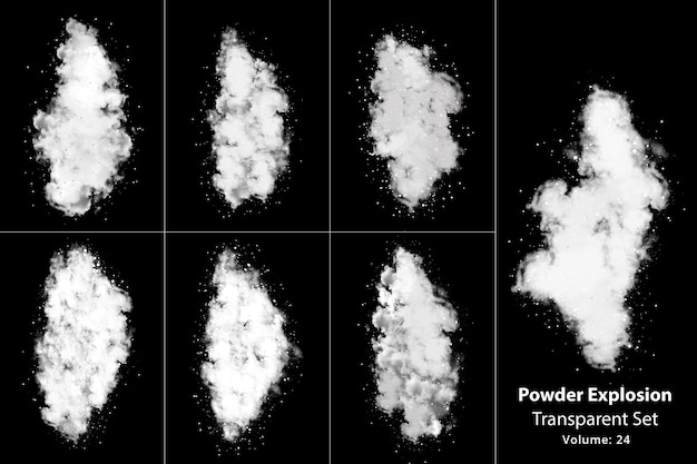 Set trasparente di fumo di esplosione di polvere