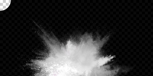 PSD powder explosion on transparent background