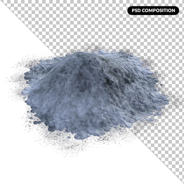 PSD powder isolated 3d