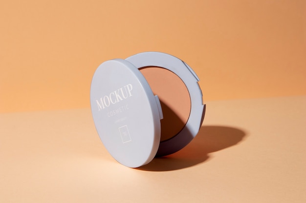 Powder mockup with peachy background