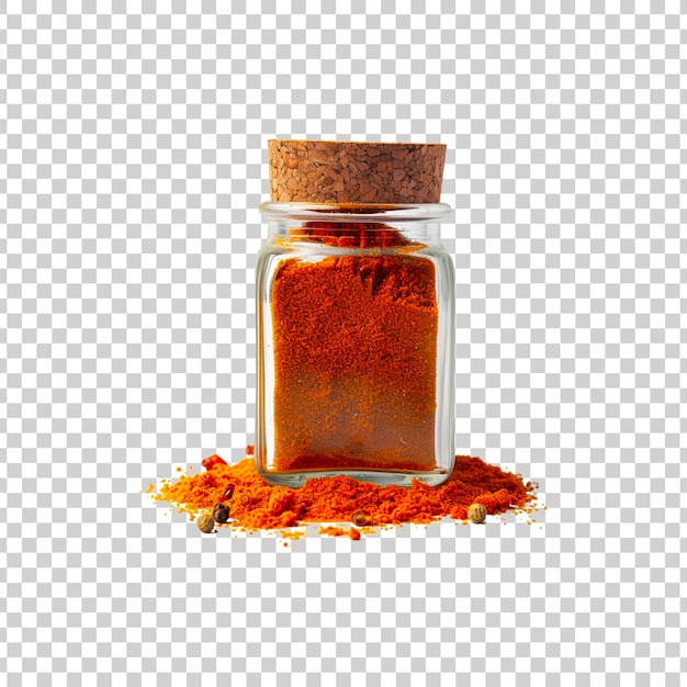 PSD powder spice glass jar on a transparent background