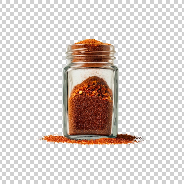 PSD powder spice glass jar on a transparent background