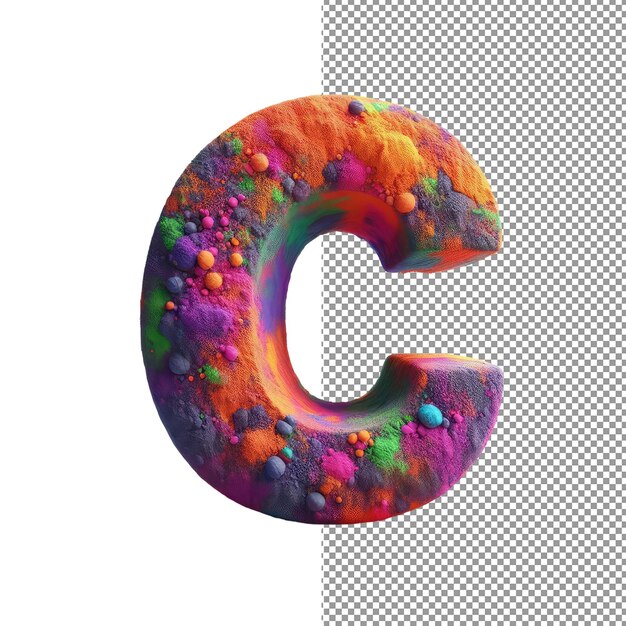 PSD powdered expression png background holi powder letter design