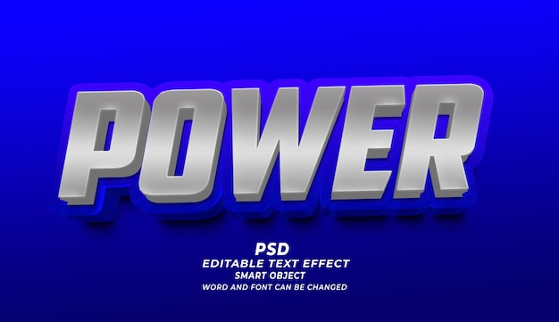 プレミアム背景を備えた Power 3d 編集可能な Photoshop テキスト効果スタイル
