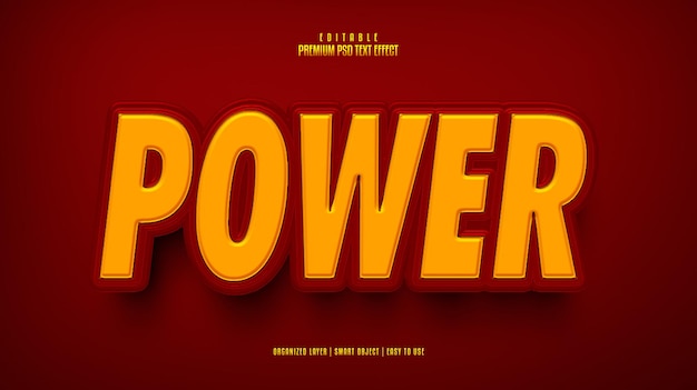 Power 3d editable premium psd text effect