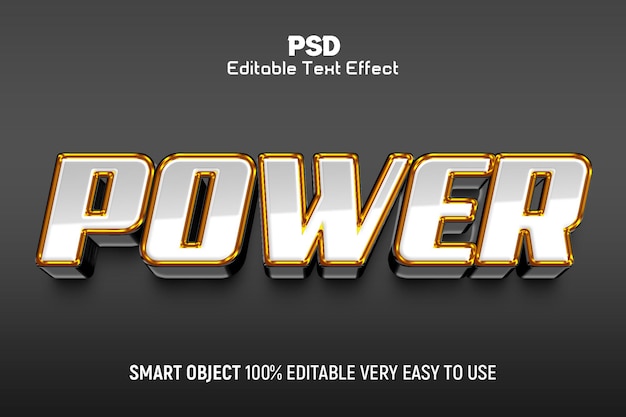 power 3d editable psd text effect style