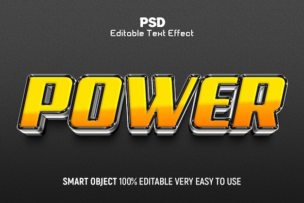 power 3d editable psd text effect style