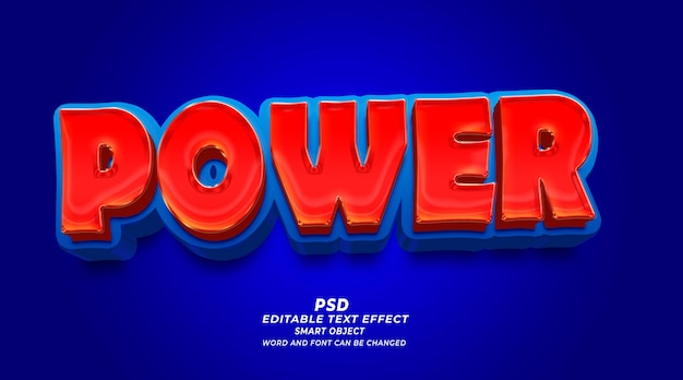 Power 3d 編集可能なテキスト効果 psd フォトショップ スタイル