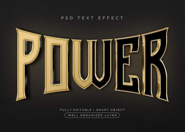 PSD Текстовый эффект в стиле power 3d