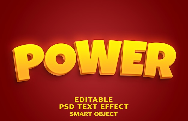 power 3d text effect design