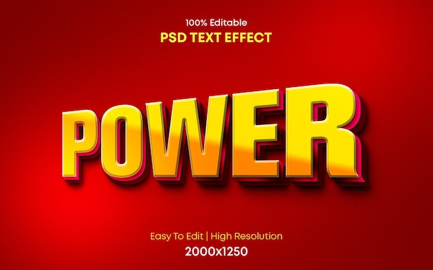 Шаблон текстового эффекта power 3d