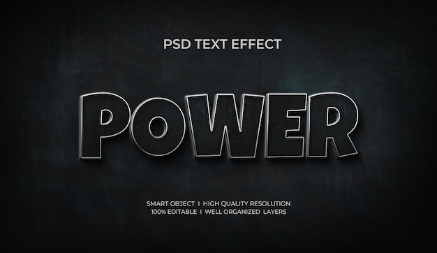 Power 3d text effect templated