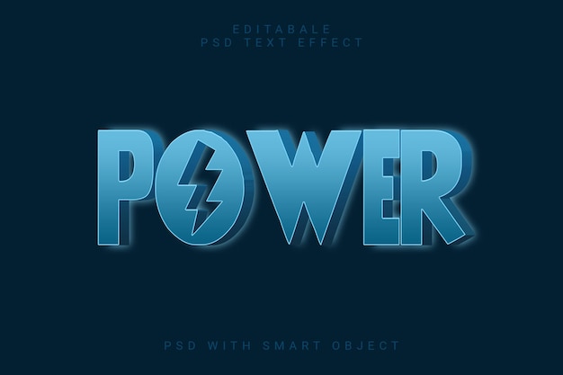 Power 3d text effect