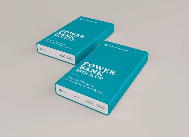 PSD power bank mockup design isolated