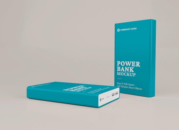 Power bank mockup design isolated