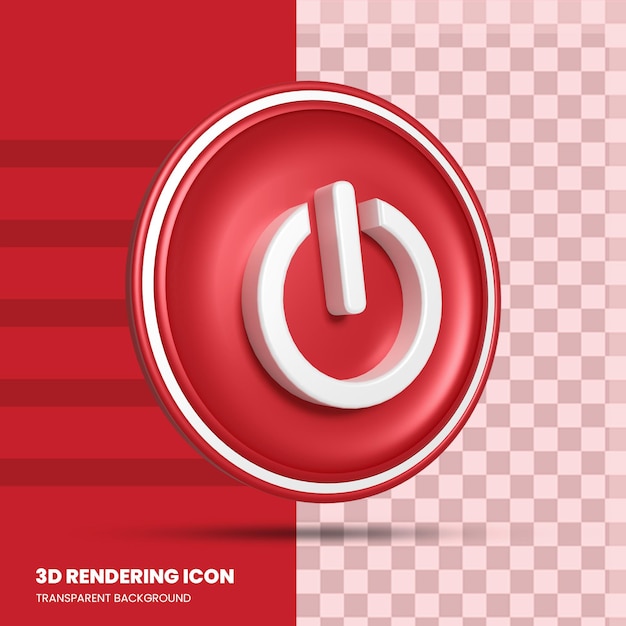 PSD power button 3d rendering icon