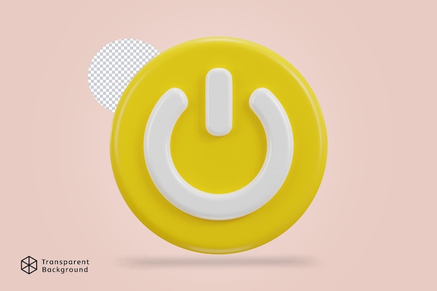 PSD power button icon 3d render