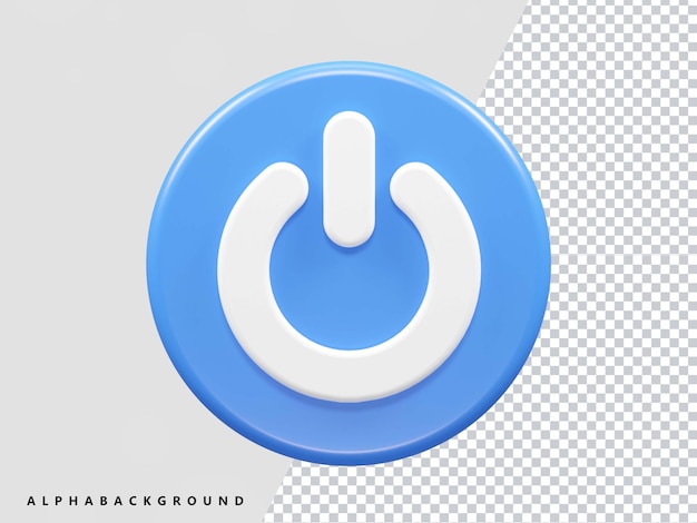 PSD power button icon 3d