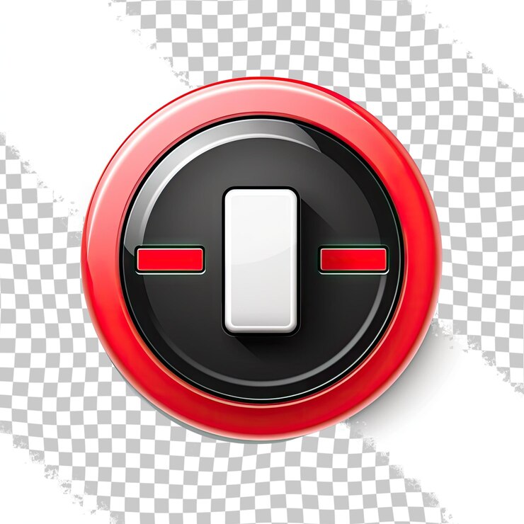 PSD power button icon switch sign isolated on transparent background