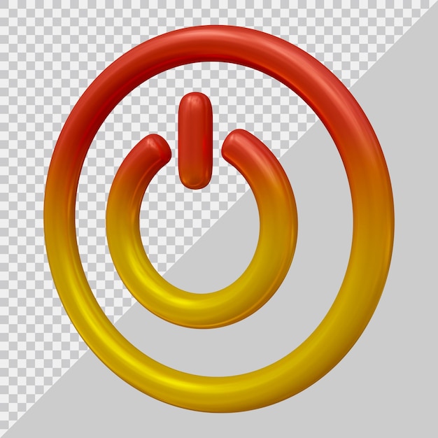 PSD power button icon with 3d modern style