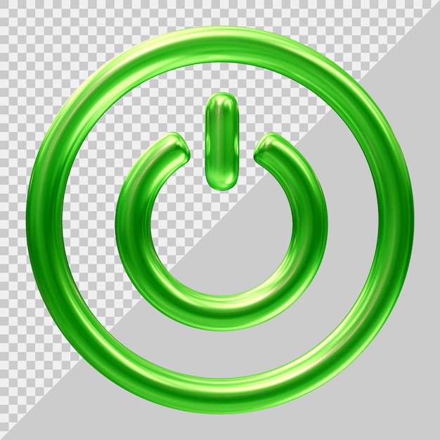 PSD power button icon with 3d modern style