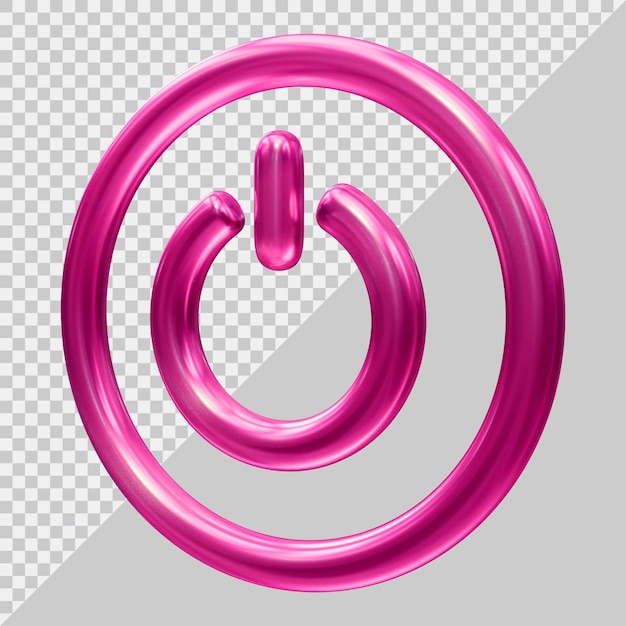 Power button icon with 3d modern style